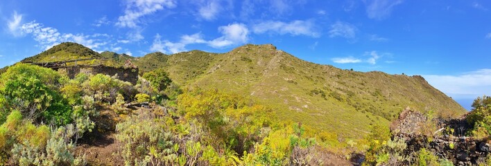 Panorama of ruin in the mountains