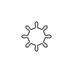 Virus icon in line style. Infectious bacteria symbol. Covid-19, coronavirus sign.