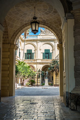 La Valletta city town Garden historical european capital of Malta during the day in a sunny atmosphere