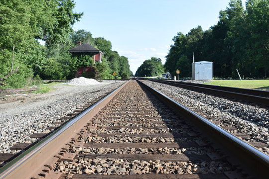 looking down the tracks