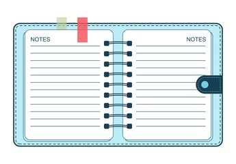 Notebook diary planner vector illustration.