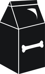 Pet dog food vector icon with bone on package