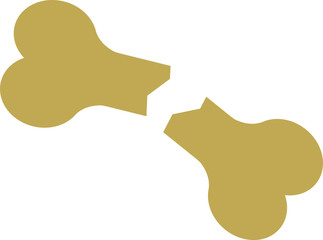 Broken in half bone vector icon, pet dog, forensics icon