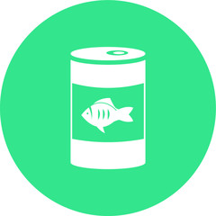 Canned fish Tuna can or cat food vector icon