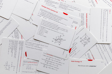 cards,teaching,learning,mathematics,top view, black, white, background, copy space, game, math,
 strategy, multiple-choice, question, since, calculate, physics, chemistry, biology, formula, code, topi