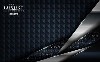 Dark luxury background design with silver lines combination.