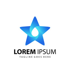 Obraz premium Abstract Star Drop Gradient Logo Design Template Vector Premium