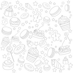 sweet pattern illustration on white background