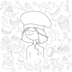 sweet pattern illustration on white background