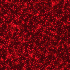 Astonishing vector illustration of a starry background. Stars densely scattered on dark red background. Appealing glowing space cover.