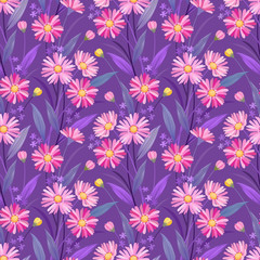 Colorful hand drawn flowers pattern vector design. can use for fabric textile wallpaper background.