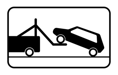 No parking. Tow away zone sign. Traffic sign isolated on white background. Caution vector illustration.