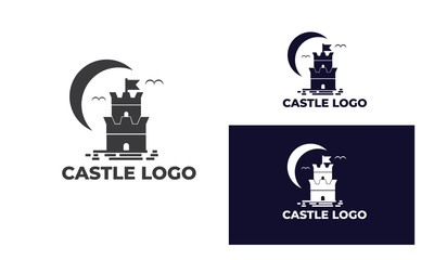 Castle logo with Modern style for Real Estate Logo, Construction, architecture, residence, hotel, business property, building, full color and black and white, eps 10 vector