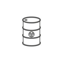 Radiation barrel icon. Barrel with radiation sign icon. Vector. Line style.