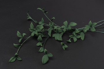 decoration artificial flowers on grey background