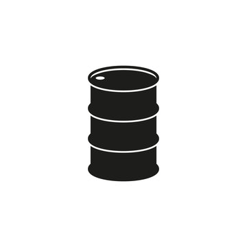 Barrel icon. Black silhouette. Vector illustration. Flat design.