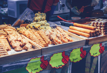 fried korean snack  on display for sale