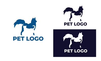 cute cat and dog Logo can also for pet logo, home pet, pet shop, dog care, cat care, cat lover, veterinary in design with full color, black and white color,eps 10 vector