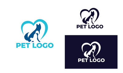 cute cat and dog Logo can also for pet logo, home pet, pet shop, dog care, cat care, cat lover, veterinary in design with full color, black and white color,eps 10 vector