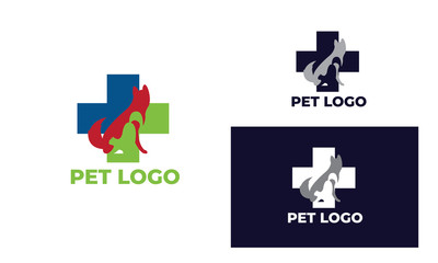 cute cat and dog Logo can also for pet logo, home pet, pet shop, dog care, cat care, cat lover, veterinary in design with full color, black and white color,eps 10 vector