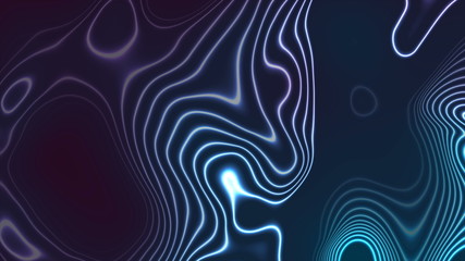 Blue purple neon glowing liquid waves abstract background