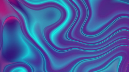 Abstract blue and purple refracted liquid waves background