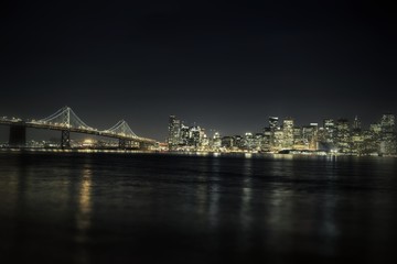 San Francisco lights cityscape at night