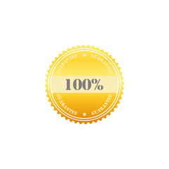 Fototapeta premium 100 percent guarantee gold seal sign symbol vector