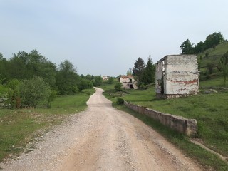 country road in the village