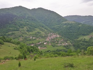 Small hidden village in the mountains