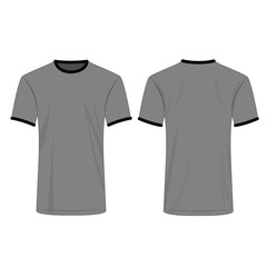 Two colors t shirt gray and black isolated vector set	