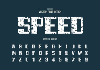 Speed font and bold alphabet vector, Vintage modern Typeface and letter number design, Graphic text on background