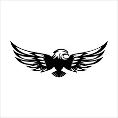 Eagle hunting logo designs. Eagle with negative space. falcon symbol
