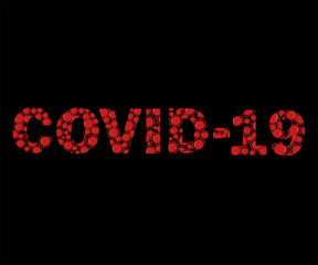 covid 19  virus in text on black wallpaper 