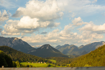 mountain landscape with clouds morning summer beautiful landscape