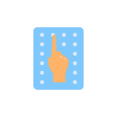 Disability blind vector icon symbol braille isolated on white background