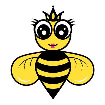 beautiful little princess bee in black and yellow vector

