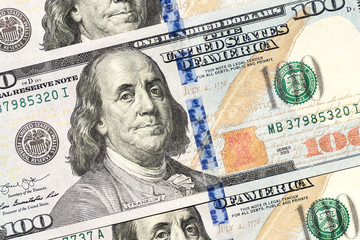Obraz na płótnie Canvas Close-up of a hundred dollar bill.