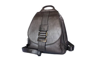 Fototapeta premium Small silver women's backpack for walking, office or study.