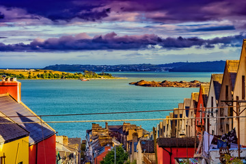 Cobh Town and Cork Harbour in Ireland - obrazy, fototapety, plakaty