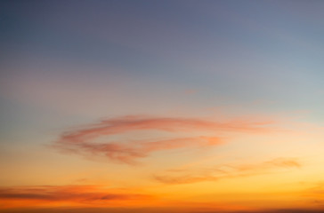 Sky gradient from blue to orange sunset