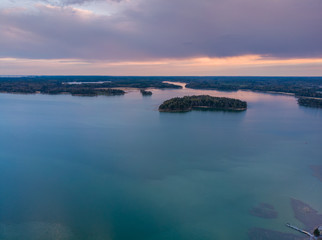 Sea view from above. Sunset at sea. Sea landscape.