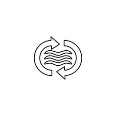 Eco recycle icon. Water reuse symbol. Line icon design for ecology and environment sign.