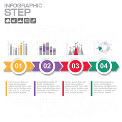 Timeline infographics design template with 4 options, process diagram, vector eps10 illustration
