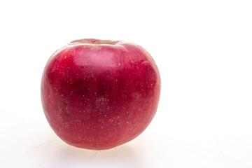 Red apple on a white background.