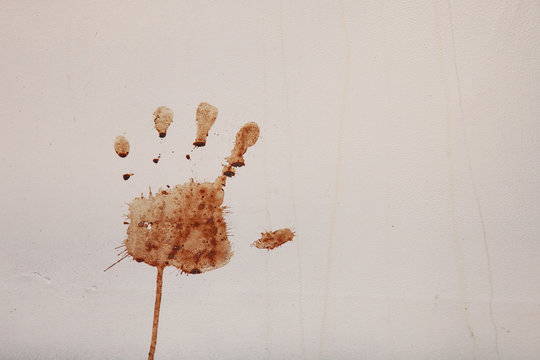 Close-up Of Handprint On Wall