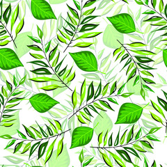 beautiful  flower branches with leaves seamless pattern for print design