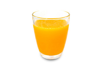 Glass of Orange juice 100% isolate on white background with clipping path.