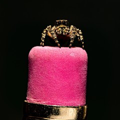 wedding rings on a red silk