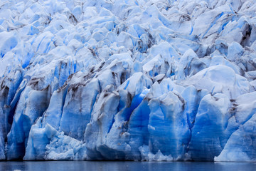 Close up View to the Grey Glacier, the Southern Patagonian Ice Field, near the Cordillera del...